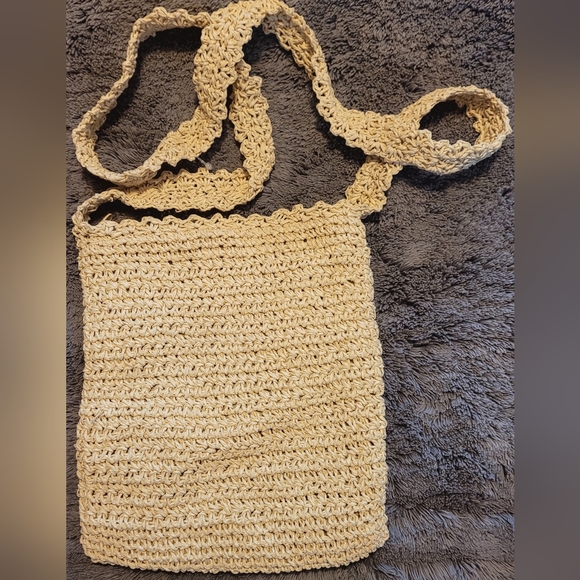 Vintage Boho Style Blue Miami Jewel Crochet Crossbody Bag - Picture 2 of 6